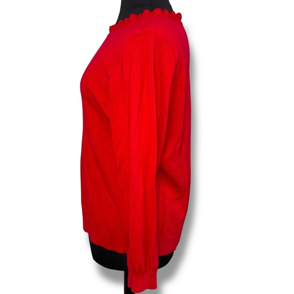 TALBOTS Ruffle Neck Sweater - Red Pop Size 2X - Picture 3 of 12